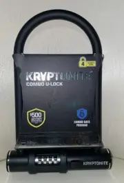Kryptonite Combo U-Lock Bicycle Lock - Black*New 4.25” x 8”