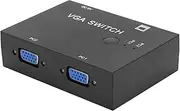 VGA Splitter Switcher, 2 in 1 Out 2 Port, Support 50ft Distance, Outdoor LED Display Connection, Plug and Play for 1 PC to Dual Monitor Computer