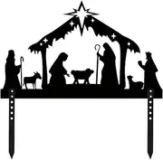 Outdoor Nativity Scene Display | Metal Nativity Scene Silhouette-Weatherproof Nativity Sets For Christmas Decoration, Patio Garden Porch Decorations