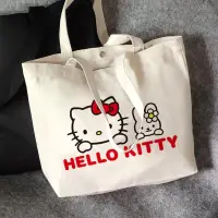 在飛比找蝦皮購物優惠-HelloKitty凱蒂貓帆布包 手提袋 手提包 購物包 斜