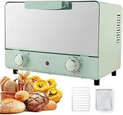 Desktop Cake Oven, 1000W Electric Baking Pan with 60Min Timer, 90-230℃ Temperature Adjustable, Anti-scalding Handle, 14L Double Layer Electric Oven for Bread, Biscuits, Tarts, Chicken
