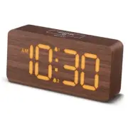 Wooden Digital Alarm Clocks for Bedrooms: Dimmable Dual Alarm Clock with