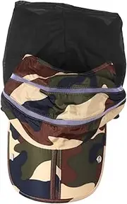 [NIYANGLE] Foldable Sun Hat with Detachable Veil UV Protection for Women Breathable Summer Outdoor Wide Brim Cap for Farming Riding and Beach Activities Camouflage Green