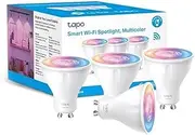 TP-Link Tapo Smart Wi-Fi Spotlight, Multicolour, Tunable White - GU10, 3.7W, No Hub Required, Compatible with Alexa and Google Home, Remote Control, Energy Class A+ (Tapo L630(4-Pack)) | AU Version |