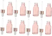 PAMINGONO 8Pcs Leakproof Transparent Dropper Bottles Glass Essential Oil Containers for Home and Travel for Perfume and Liquid Blends
