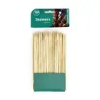 100 x Bamboo Round ECO Skewers BBQ Picnic Barbecue Party Needle 15cmx2.5mm