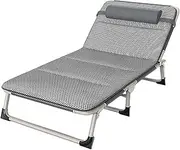 Camp Bed for Adults, Extra Wide Heavy Duty Folding Camping Bed with Cushion & Pillow, Portable Travel Camping Cot for Outdoor Travel Office, Lightweight Tent Sleeping Cot, Supports 660 lbs ( Size : St