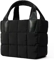 [VAKAER] Tote Bag with Zipper, Puffer Bag Women Padded Purse with Adjustable Strap Shoulder Crossbody Bag for Travel Work Gym