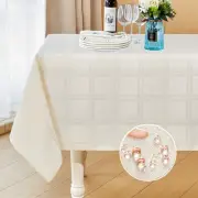 Jacquard Plaid Table Cloth Rectangle Modern Tablecloth Waterproof Anti-Shrink...