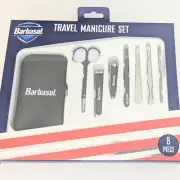 Barbasol Travel Manicure Set Scissors Nail Clippers Nail File Tweezers Pushers