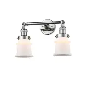 Innovations Small Canton 2 Light Bath, Amber/Chrome/Frosted Bell - 208-PC-G181S