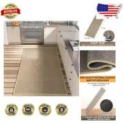 Durable Brown Kitchen Mat with Non-Slip Design - Protects Floors, 35.4"x71"