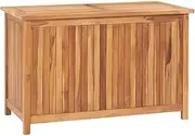 Solid Wood Teak Deck Box, Garden Box with PE Bag for Organization Storage Patio Furniture Outdoor Cushions, Throw Pillows, Garden Tools, 90 x 50 x 58 cm