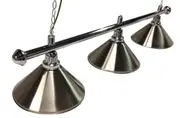Pool Snooker Billiard Table Chrome Light (3 x Brushed Shades) 61 Inch
