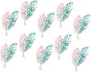 jojofuny 10Pcs Delicate Leaf Shaped Iron Patches for Clothes Wear Resistant Sequins Designed Decorative Coat Hat Patches Replaceable Embroidery for Elegant DIY Decor