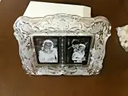 Mikasa Germany frosted Glass Picture Frame double pictures 2.5" x 4" new heavy