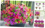 12 Bundles Artificial Flowers for Outdoors, UV Resistant Fake Outdoor Flowers
