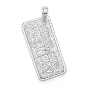 Sterling Silver De-Ani Rhodium-Plated Polished And Textured Ocean City Maryland License Plate Pendant