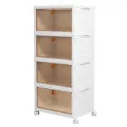 4 Tier Plastic Storage Bins with Lid 23QT, Stackable Storage Containers with ...