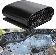 Preformed Pond Liner Heavy Duty HDPE Underlay 0.12mm Thick Garden Pond Membrane Impermeable Pond Lining Reinforced Film for Outdoor Ponds, Black(4x12m(13.1x39.3ft))