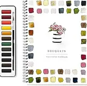 Watercolour Painting Book for Beginners with 12-Color Paint Set & Brush for Kids & Adults- Cartoon Watercolor Workbook,Ideal Gift - Premium Watercolour Paper, Art Supplies Kit