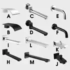 ACA Bathroom Brass Swivel Basin Bath Spout Waterfall Square Round Black Chrome