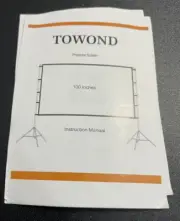 Towond Projector Screen with Stand 100'' 16:9 HD 4K Outdoor Indoor Projection