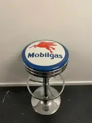 MOBILGAS MOBIL PETROL PREMIUM BAR STOOL ADJUSTABLE HEIGHT BOWSER SHELL AMOCO