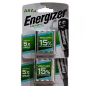2 x Pack's Energizer Recharge Extreme AAA4 Rechargeable Batteries = 8 Batteries