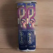 2 Oral-B Pro-Flex Stain Eraser Tough On Stain Gentle on Gums Soft Toothbrushes