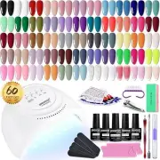 JODSONE 60 PCS Gel Nail Polish Kit with U V Light Base and Matte Glossy Top Coat