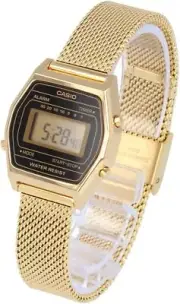 CASIO LA690WEMY-1 WOMEN GOLD TONE MESH BAND DIGITAL WATCH