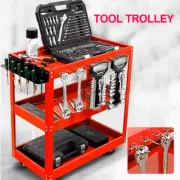 3-Tier Steel Tool Trolley Cart Workshop on Wheels Trolly Work Mechanic