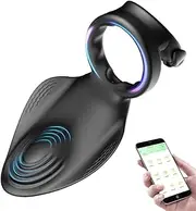 Vibrating Cock Ring with Perineum Stimulator, Penis Ring Pleasure for Clitoral & Anal, APP Control Vibrator with 10 Vibrations, Couples Adult Cock Rings for Men Women Erection Silicone Male Sex Toys