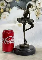11" Tall Bronze Dancer Ballerina Bronze Statue Handmade Marble Base Vintage Sale