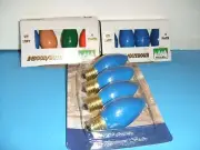 NEW IN PKG.3 VINTAGE PACKS OF C-9 ASSORTED COLOR CHRISTMAS REPLACEMENT LIGHT BUL
