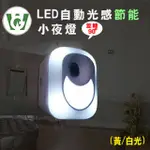 LED自動光感小夜燈(方型/黃光)