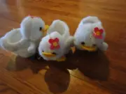 New Vintage easter egg container plush chic holder basket 3 white ducks