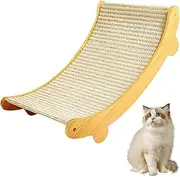 Cat Scratch Chair with Sisal Mat, Elevated Bed Lounge Chair, 2025 New Beach Cat Lounger for Indoor Cats Puppies, Weight Bearing 29 pounds (Khaki)