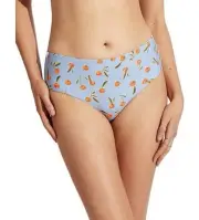 Seafolly POWDER BLUE Summer Crush Retro Bikini Swim Bottoms Wide Side Retro $52