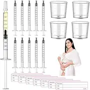 50 Pcs Colostrum Collector Kit 1ml Breast Milk Collector Milk Catcher with 4 Measuring Cup and 54 Stickers Colostrum Collection Gift Set Colostrum Harvesting Kit for Breastfeeding