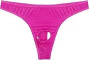 [FEESHOW] Men's Smooth G String Thongs Open Front Underwear