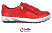 Cabello EG80 Red Sneakers Leather Lace Up Zip On Shoes Cabello Shoes EG80 Red