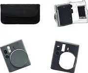 Rixavleo Digital Camera Accessories for Instax 41:Storage Bag + Silicone Cover + Lens + Crystal Case
