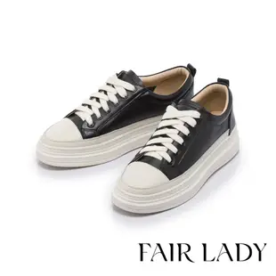 FAIR LADY 軟實力 經典復刻免綁帶厚底休閒鞋 酷黑色 (552597、502597) 小白鞋 女鞋
