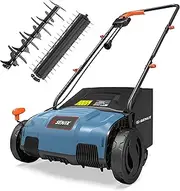 SENIX 12 Amp 12.6-Inch Electric Dethatcher and Scarifier with Collection Bag, Lawn Care Equipment for Removing Thatch and Improving Yard Growth (SCE12-L1)