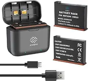 Anegine 360 X3 Replacement Battery 1800mAh and 2-Channel USB Charger Compatible with Insta360 X3 Camera with Misro SD Card Slots (2-Pack)