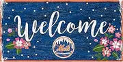 MLB New York Mets Unisex New York Mets Welcome Floral Sign, Team Color, 6 x 12