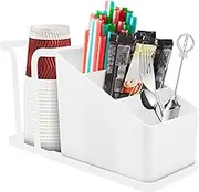Yoboamic Coffee Station Organizer for Countertop, Coffee Cup and Condiment Countertop Organiser, Coffee Bar Accessories for Coffee and Tea Condiment Accessories Office Home Kitchen Bar
