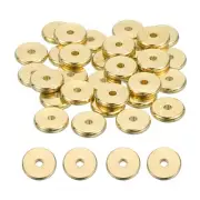 60 Pcs Flat Round Spacer Beads 10mm Brass Heishi Beads for Jewelry Making